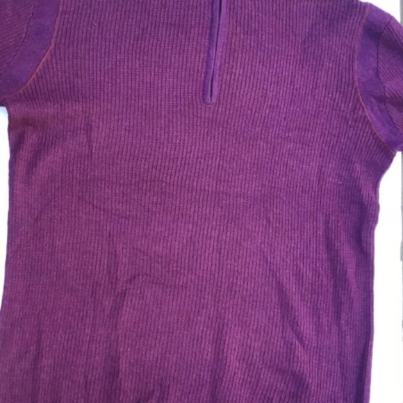 Robert Graham 1/4 zip  purple 100 % wool textured stripes pullover  Sz M - Picture 3 of 11